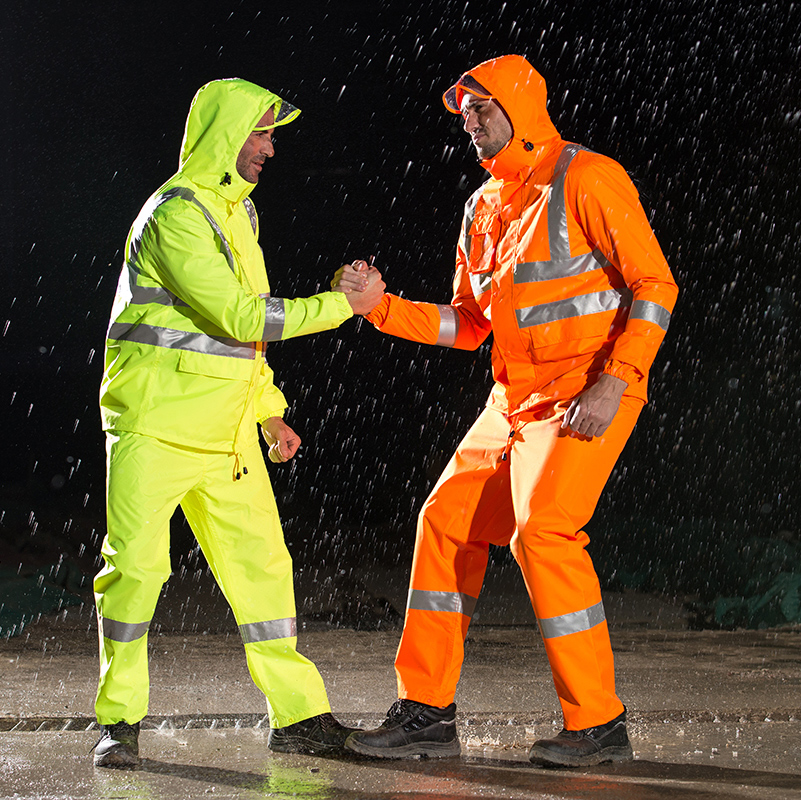 安大叔3m反光条荧光高警示雨衣套装轻便耐磨透气分体式反光雨衣
