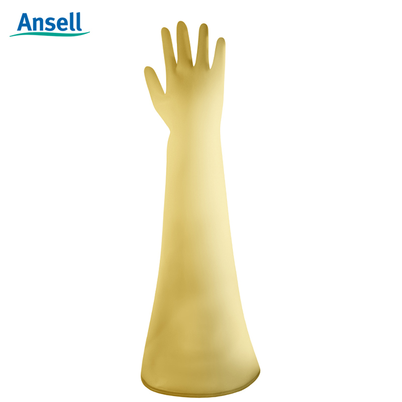 ansell安思尔干箱手套 隔离乳胶手套化学品与液体防护手套